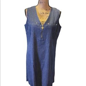 Ann Klein Denim Sleeveless Dress -NWT